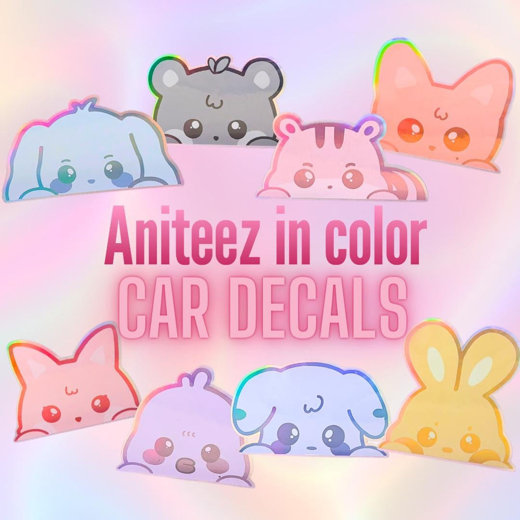 Ateez Aniteez in Color Peeker Car Decals
